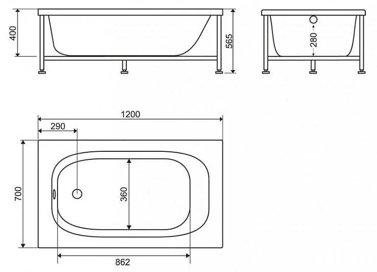 Каркас для ванны BelBagno BB101-130-MF