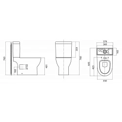 Унитаз-компакт BelBagno Steam BB130CPR с бачком BB130T и крышкой-сиденьем BB13