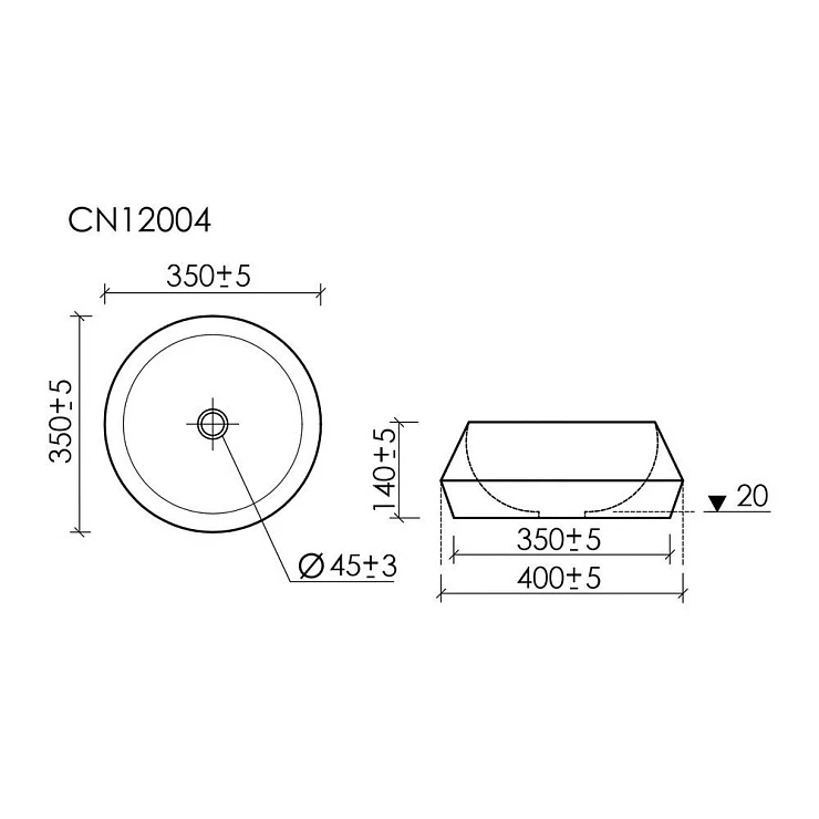 Раковина накладная Ceramica Nova Maya CN12004 белая