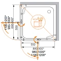 Душевой уголок Cezares Elena 100x100см ELENA-W-A-22-100-P-Cr профиль хром, стекло рифленое