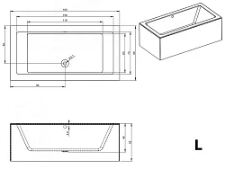 Акриловая ванна Riho Lugo 180x90 Plug & Play B134015005 левая, белая глянцевая