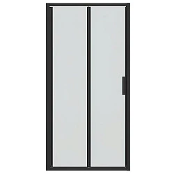 Душевая дверь в нишу Bravat Blackline 100x200см BD100.4121B профиль черный, стекло прозрачное
