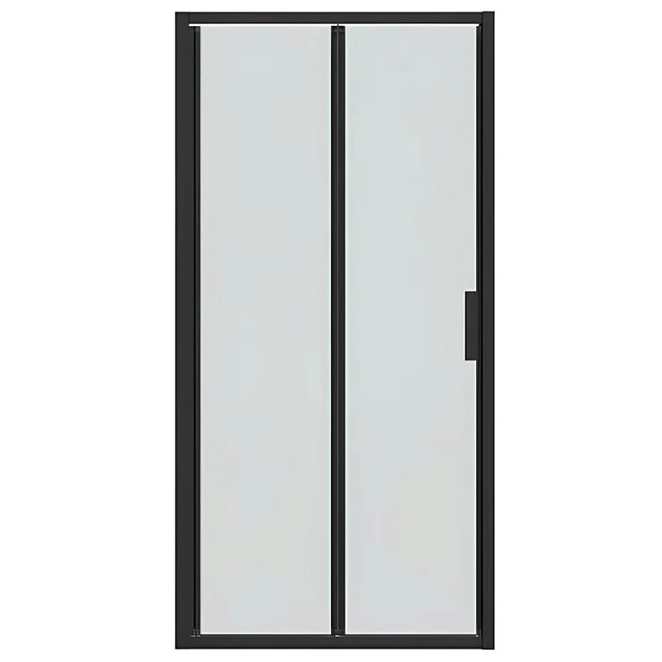 Душевая дверь в нишу Bravat Blackline 100x200см BD100.4121B профиль черный, стекло прозрачное