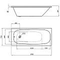Акриловая ванна BERGES NELU 170x75 с каркасом 050023 белая глянцевая