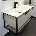 Тумба с раковиной Comforty Бонн 90 00-00001949CF дуб дымчатый