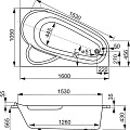 Акриловая ванна Vagnerplast Selena 160x105 VPBA163SEL3LX-04 левая, белая глянцевая