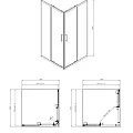 Душевой уголок Azario Seatlle 80x80см AZ-131 S A 80*80*195 профиль хром, стекло прозрачное