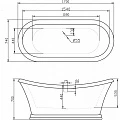Акриловая ванна BelBagno 170x74x60 BB09 белая глянцевая