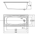 Акриловая ванна BERGES FEYA 150x70 c каркасом 050013 белая глянцевая