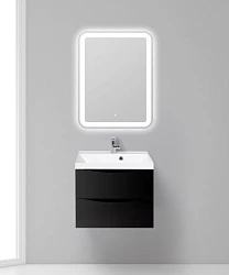 Тумба с раковиной BelBagno Marino 60 черная глянцевая