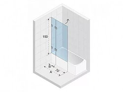 Шторка на ванну Riho VZ Scandic NXT X109 100x150см L G001149121 профиль черный, стекло прозрачное