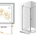 Душевой уголок Cezares Elena 90x90см ELENA-W-A-1-90-P-Cr-L профиль хром, стекло рифленое