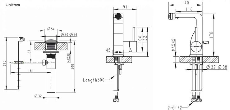 Напольный смеситель для ванны с душем Bravat Arc F66061K-B3-ENG черный