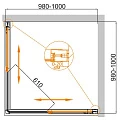 Душевой уголок Cezares Comfort 100x100см COMFORT-A-2-100-C-Cr профиль хром, стекло прозрачное