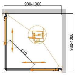 Душевой уголок Cezares Comfort 100x100см COMFORT-A-2-100-C-Cr профиль хром, стекло прозрачное