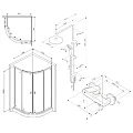 Душевой уголок AM.PM X-Joy 90x90 WK88СI профиль черный, стекло прозрачное