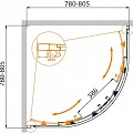 Душевой уголок Cezares Molveno 80x80см MOLVENO-R-2-80-P-Cr профиль хром, стекло рифленое