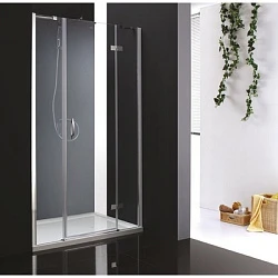 Душевая дверь в нишу Cezares 120см BERGAMO-W-B-13-30+60/30-C-Cr-R профиль хром, стекло прозрачное