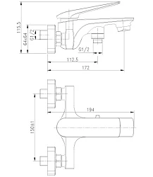 Смеситель для ванны с душем Lemark Allegro LM5914CW хром