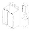 Дверь душевая в нишу AM.PM Gem 120см W90G-120-1-195BM профиль черный, стекло прозрачное/матовое