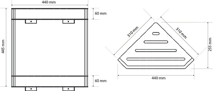 Полка Bemeta Cytro 146208202 2-ярусная, хром