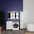 Тумба с раковиной Style Line Даллас ЛЕОН 120 напольная, левая, белый глянец
