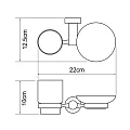 Стакан Wasserkraft Donau K-9426C с мыльницей, белый / хром