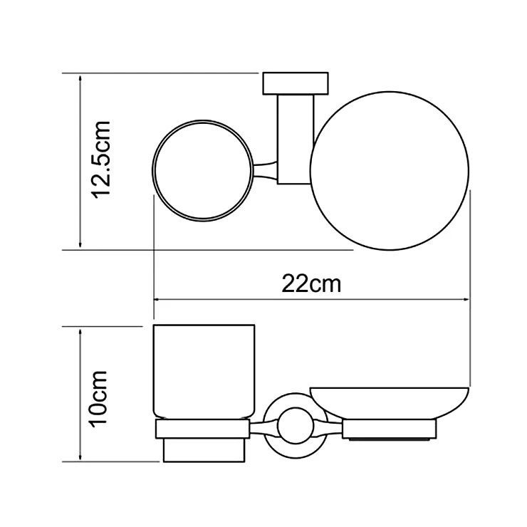 Стакан Wasserkraft Donau K-9426C с мыльницей, белый / хром