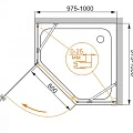 Душевой уголок Cezares Crystal 80x80см CRYSTAL-S-P-1-80-C-Cr-R профиль хром, стекло прозрачное