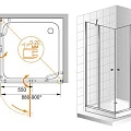 Душевой уголок Cezares Elena 100x100см ELENA-W-A-22-100-C-Cr профиль хром, стекло прозрачное
