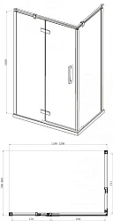 Душевой уголок Bravat Blackline 80x120см BS120.3112AB профиль черный, стекло прозрачное