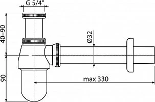 Сифон для раковины AlcaPlast A431 хром