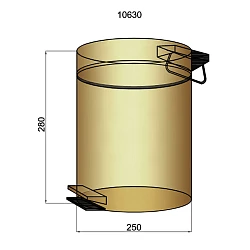 Ведро для мусора Boheme Imperiale 10426 17,5L золото глянец