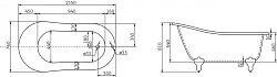 Акриловая ванна BelBagno 155x76x81 BB06-155 белая глянцевая