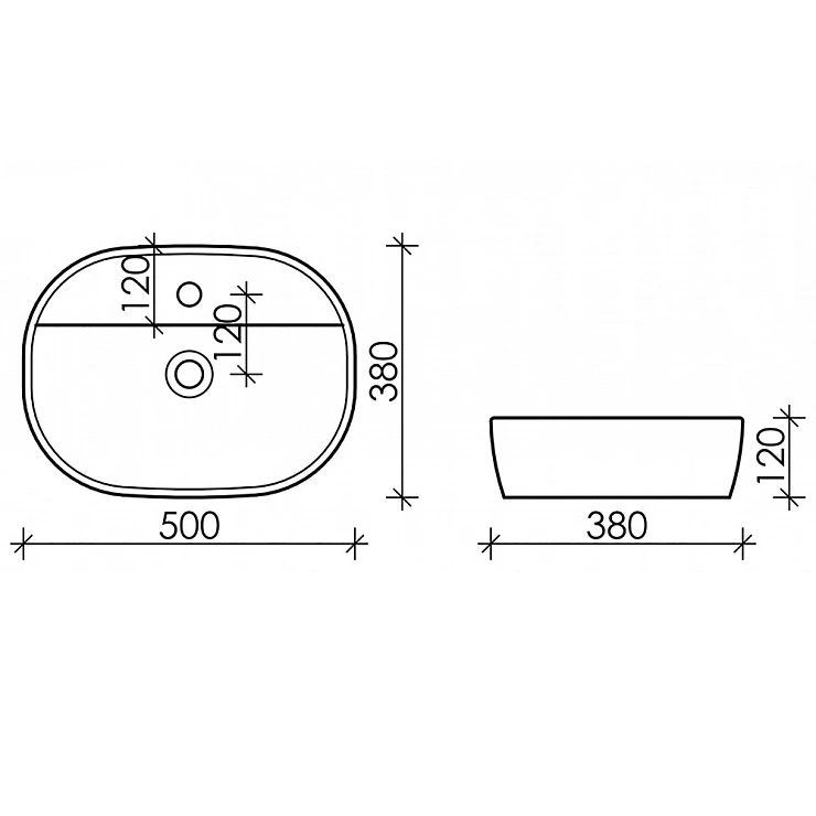 Раковина накладная Ceramica Nova Element CN6036 белая глянцевая