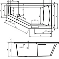 Акриловая ванна Riho Geta 160x90 Plug & Play B030009005 левая, белая глянцевая