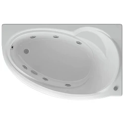 Акриловая ванна Aquatek Бетта 170x95 R с гидромассажем и экраном BET170-0000011 белая глянцевая