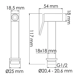 Гигиенический душ Wasserkraft A136 хром
