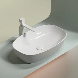 Раковина накладная Ceramica nova Element 600*380*138мм CN6049 белая глянец