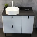 Тумба с раковиной Comforty Сорренто 90Н 00-00000821CF светло-серая, с антрацитовой столешницей