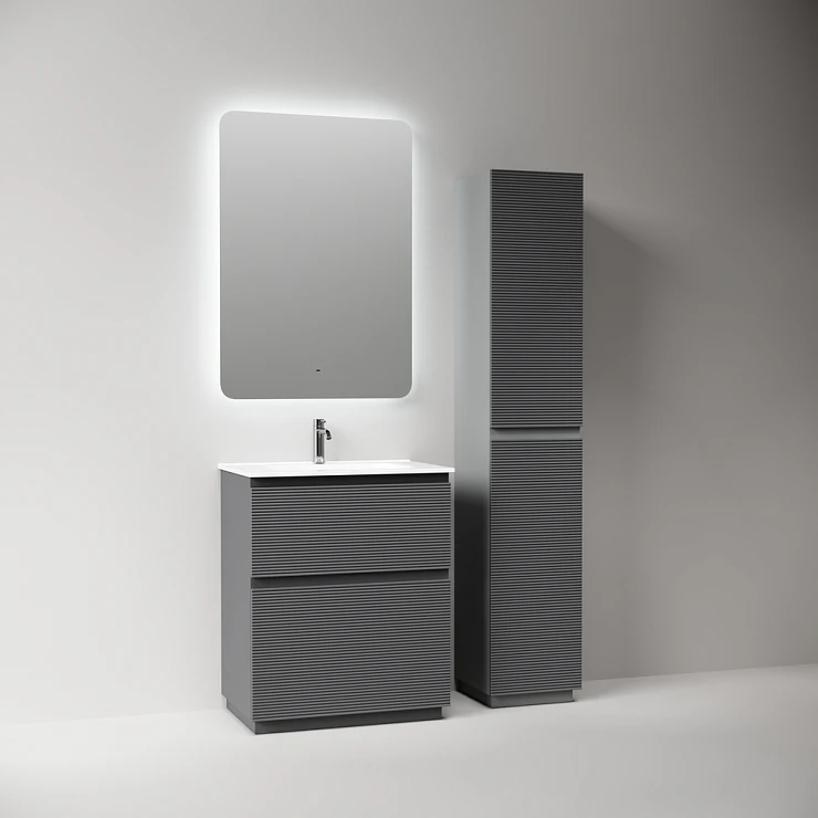 Тумба с раковиной Sancos Folk Floor 70 напольная, Grey soft