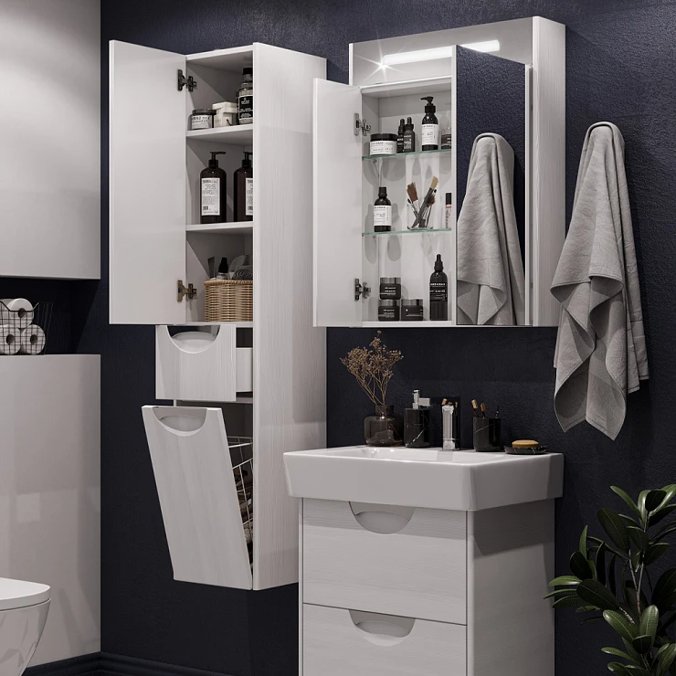 Зеркало-шкаф Aquaton Сильва 60 1A216202SIW60 дуб фьорд