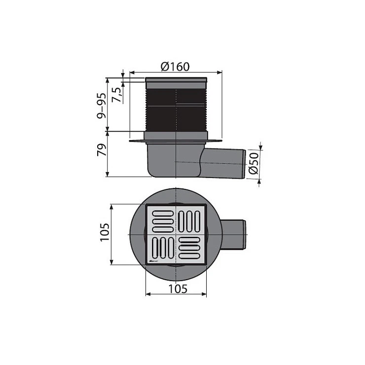 Душевой трап AlcaPlast APV31 хром