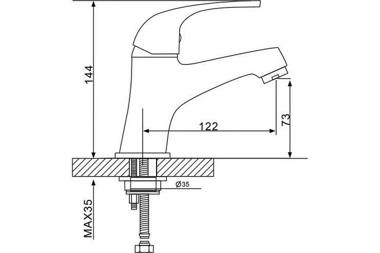 Смеситель для раковины Gappo Hanm G1035 хром