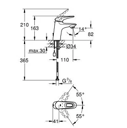 Смеситель для раковины Grohe Eurostyle New 33557003 хром