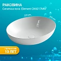 Раковина накладная Ceramica Nova Element CN6017MW белая матовая