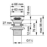 Донный клапан для раковины Wasserkraft A080
