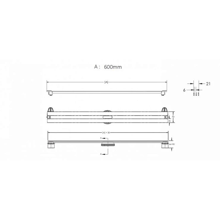 Душевой лоток Berges Super Slim 60 095152 черный матовый