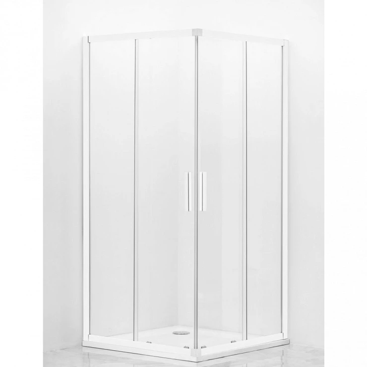 Душевой уголок Cezares Relax 80x80см RELAX-A-2-80-P-Bi профиль белый, стекло рифленое