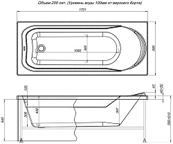 Акриловая ванна Aquanet West 170x70 со шторкой Aquanet Alfa 4 NF6222-pivot 239757 + 196049 белая
